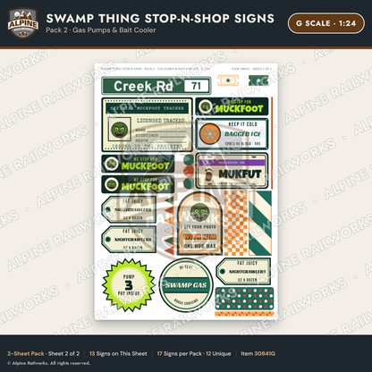 Alpine Railworks 30841G G Scale Roadside Signs - Swamp Monster Store