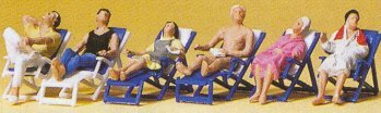 Preiser 10437 HO Scale Sport & Recreation Seated People on Folding
