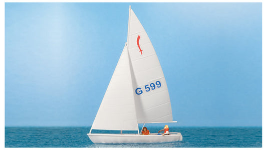 Preiser 10677 HO Scale Korsar Sailboat w/2 Sailors Set