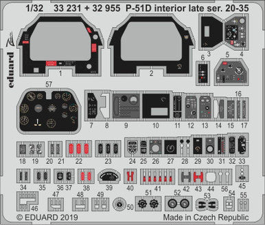 Eduard 32955 1/32 P-51D Interior Late Ser 20-35 for Tamiya