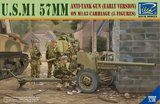 Riich Models 35019 1/35 US M1 57mm Anti-Tank Gun Early Version on M1A3 Carriage