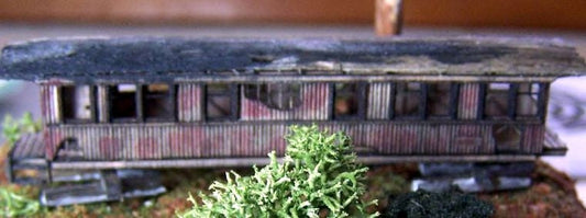 RS Laser Kits 3017 N Scale Derelict Passenger Car Kit
