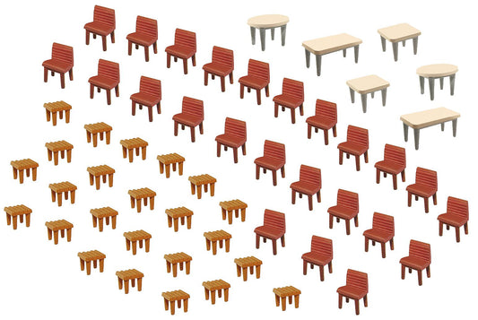 Faller 180438 HO Scale 7 Tables and 48 Chairs Model Kit