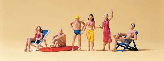 Preiser 10428 HO Scale Beachgoers Figure Set, 6 Figures