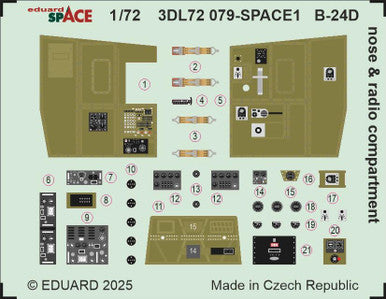 Eduard 3DL72079 1/72 B-24D Nose & Radio Compartment SPACE SPACE for