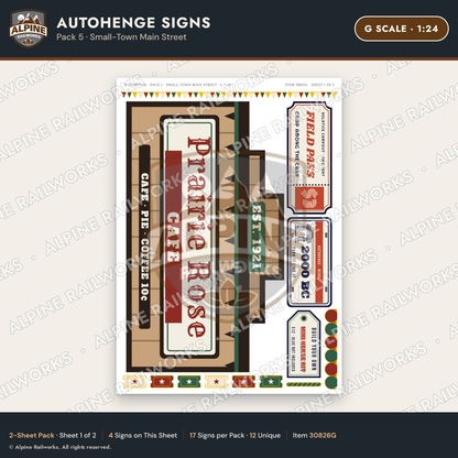 Alpine Railworks 30826G G Scale Roadside Attraction Signs - Car Henge