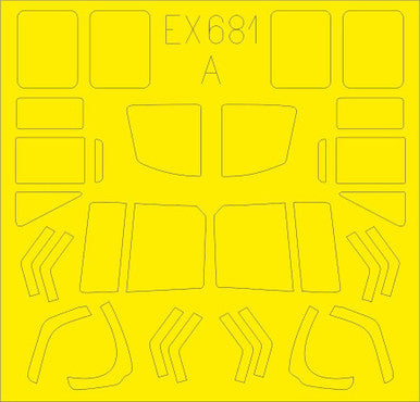 Eduard EX681 1/48 Mask UH1N TFace Canopy Mask Set for KTY
