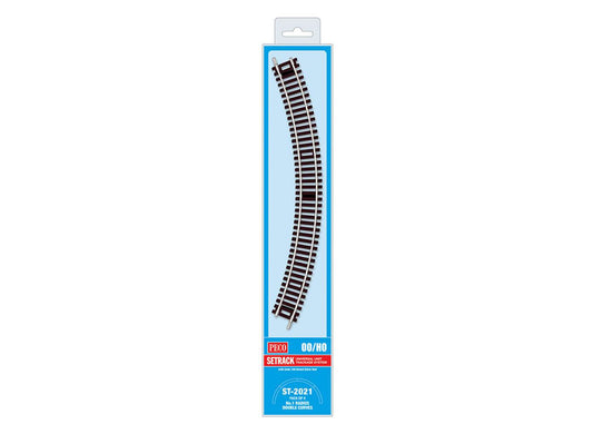 Peco ST-2021 HO Scale Code 100 Nickel Silver Double 45 Degree Curved