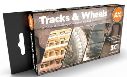AK Interactive 11672 Track & Wheels 3G Acrylic Paint Set (6 Colors) 17ml Bottles