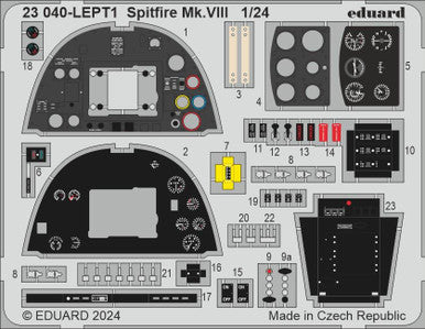 Eduard 23040 1/24 Spitfire Mk.VIII Photo Etched Set for AIRFIX