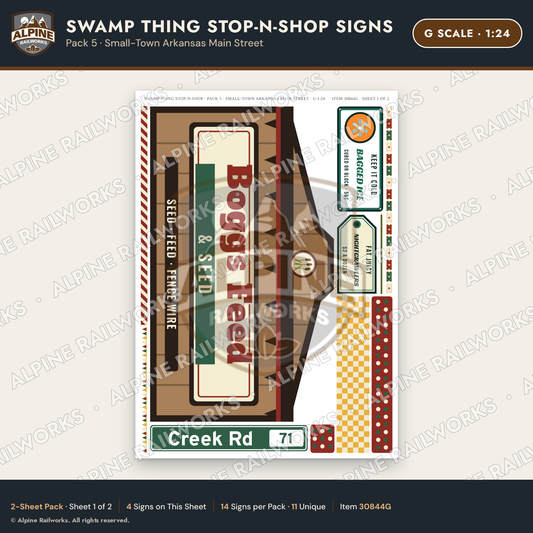 Alpine Railworks 30844G G Scale Roadside Signs - Swamp Monster Store