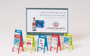 Preiser 17208 HO Scale Advertising Boards - Kit