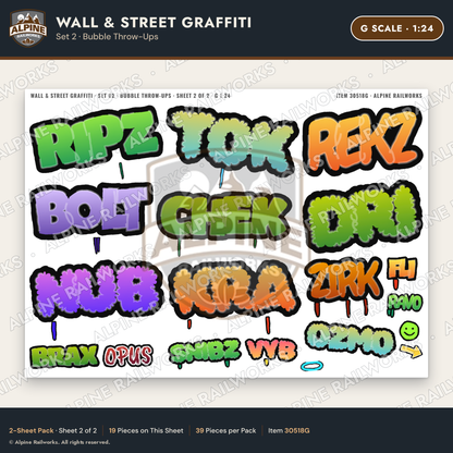 Alpine Railworks 30518G G Scale Wall & Street Graffiti Cut-Outs