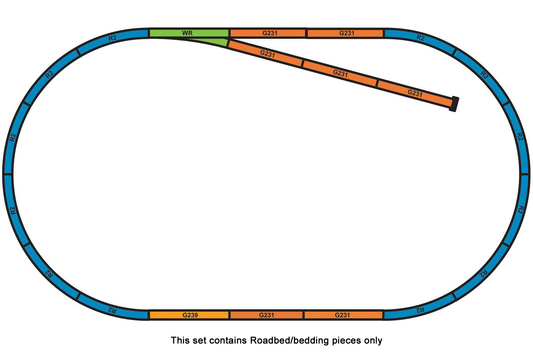Piko 55366 HO Scale Roadbed for A-Track Sets A + B (No Track)
