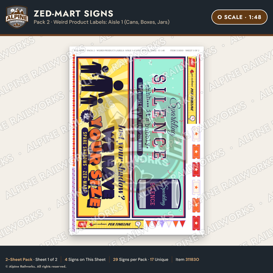 Alpine Railworks 31183O O Scale Grocery Store Signs - Funny Products