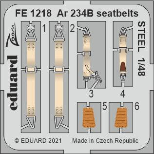 Eduard FE1218 1/48 Ar 234B Seatbelts Steel for Hasegawa/Hobby 2000