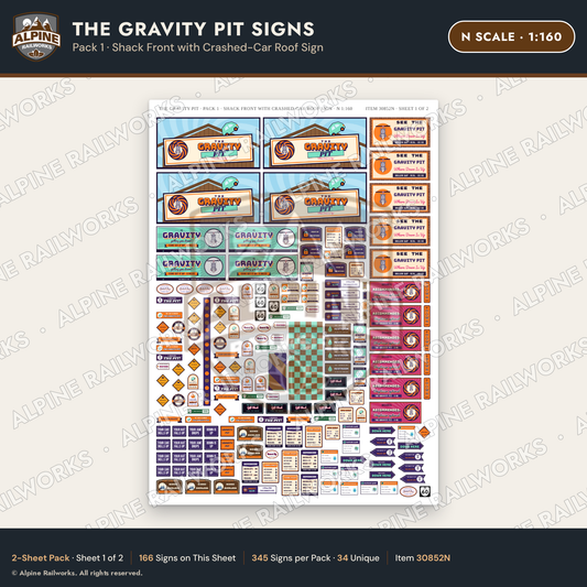 Alpine Railworks 30852N N Scale Roadside Signs - Mystery Hole