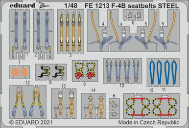 Eduard FE1213 1/48 F-4B Seatbelts STEEL Photo Etch for Tamiya