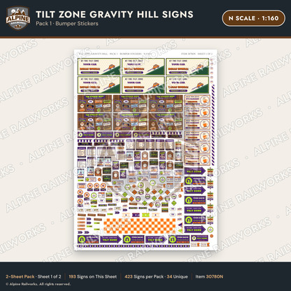 Alpine Railworks 30780N N Scale Roadside Signs - Mystery Spot