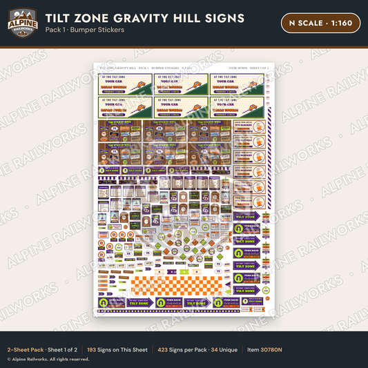 Alpine Railworks 30780N N Scale Roadside Signs - Mystery Spot
