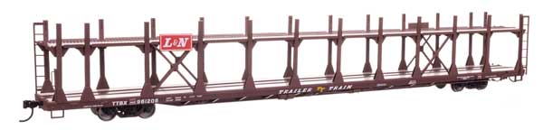 Walthers Mainline 8044 HO Scale 89' Flatcar w/Bi-Level Open Auto Rack - Ready to