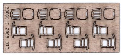BTS Models 23006 HO Scale Rocking Chairs Kit pkg(4)