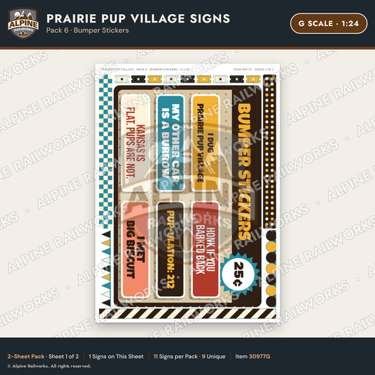 Alpine Railworks 30977G G Scale Roadside Signs - Prairie Dog Town