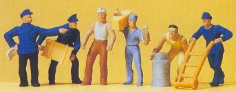 Preiser 14016 HO Scale Delivery Men w/Loads #2 pkg(6)