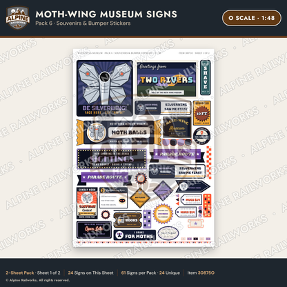 Alpine Railworks 30875O O Scale Roadside Signs - Mothman Museum