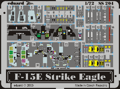 Eduard SS204 1/72 F-15E Eagle Photo Etch Interior Detail Set