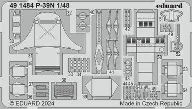 Eduard 491484 1/48 P-39N Photo Etch Set for ARMA HOBBY