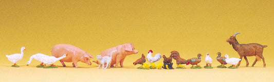 Preiser 65326 O Scale Assorted Small Animals Set pkg(19)