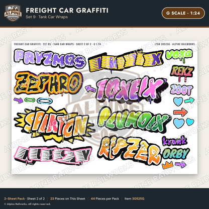 Alpine Railworks 30525G G Scale Freight Car Graffiti Cut-Outs