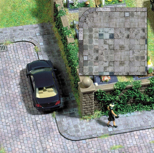 Busch 7418 HO Scale Sidewalk Slab Sheets (2)