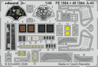 Eduard FE1564 1/48 A-4C Zoom Set for HOBBY BOSS Zoom Photo Etch Set