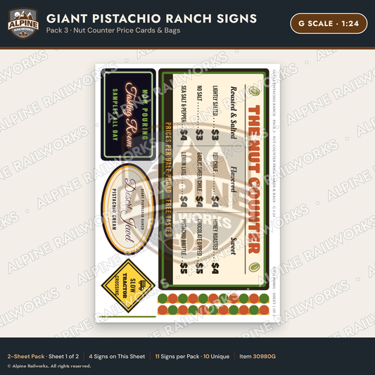 Alpine Railworks 30980G G Scale Roadside Signs - Giant Pistachio