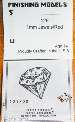 Custom Finishing 129 HO Scale Jewels .040" 1mm Diameter pkg(12) -- Red