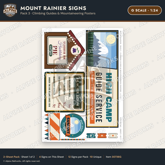 Alpine Railworks 30736G G Scale Tourist Signs - Mount Rainier