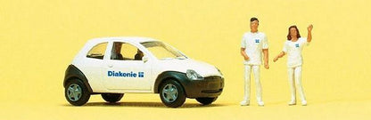 Preiser 33245 HO Scale Emergency Vehicle Social Services w/2 Figures
