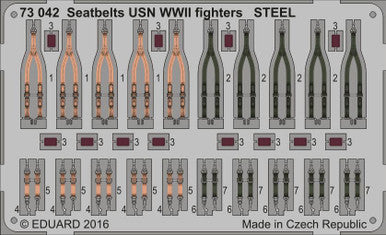 Eduard 73042 1/72 Seatbelts USN Fighters Steel WWII (Pre-Painted)
