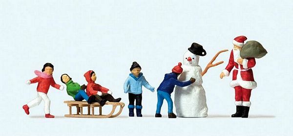 Preiser 10626 HO Scale Christmas Figure Set in Merry Christmas Box