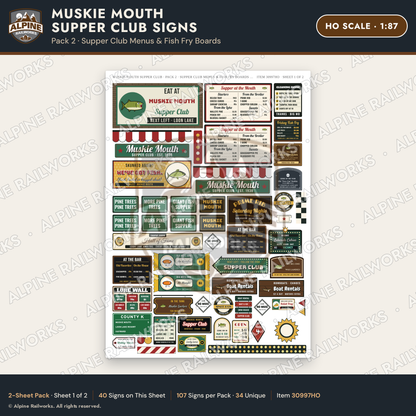 Alpine Railworks 30997HO HO Scale Roadside Signs - Giant Fish