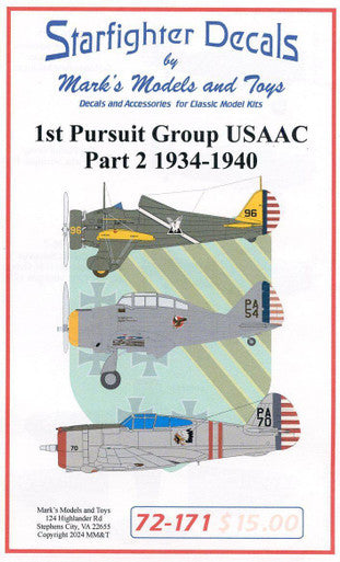 Starfighter Decals 72171 1/72 - 1st Pursuit Group Part 2 1934-39