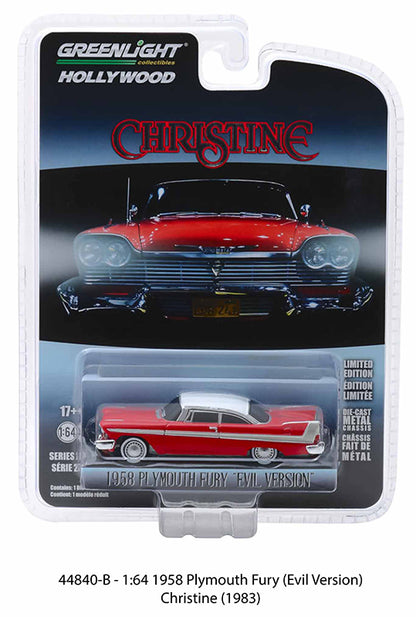 Greenlight 44840-B 1/64 Christine - 1958 Plymouth Fury Evil Version