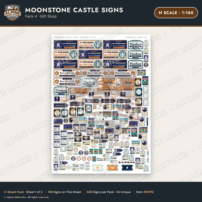Alpine Railworks 31017N N Scale Roadside Signs - Stone Castle
