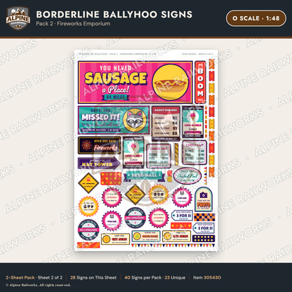 Alpine Railworks 30543O O Scale Roadside Signs - Border Tourist Stop