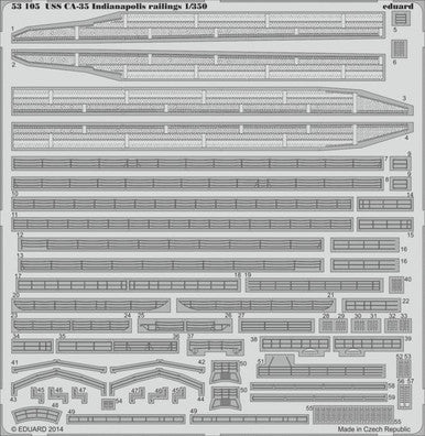 Eduard 53105 1/350 Ships- USS Indianapolis CA35 Railings for ACY