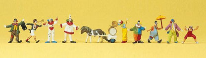Preiser 20258 HO Scale Circus Figures Clowns w/Pony