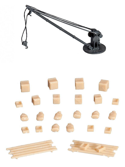 Faller 222176 N Scale Loading Crane with Freight Loads Kit