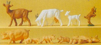 Preiser 14162 HO Scale Animals Goats & Hogs